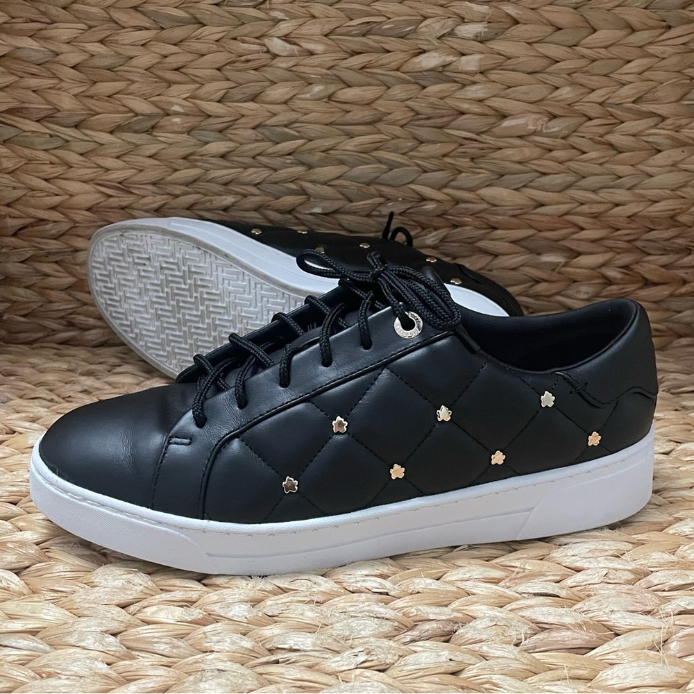 Ted Baker Libbin studded‎ quilted leather low-top sneakers in black